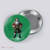 Xmas Santa Claus Hat Scottish Kilt Scotland Christmas Lights Gift Button thumb 0