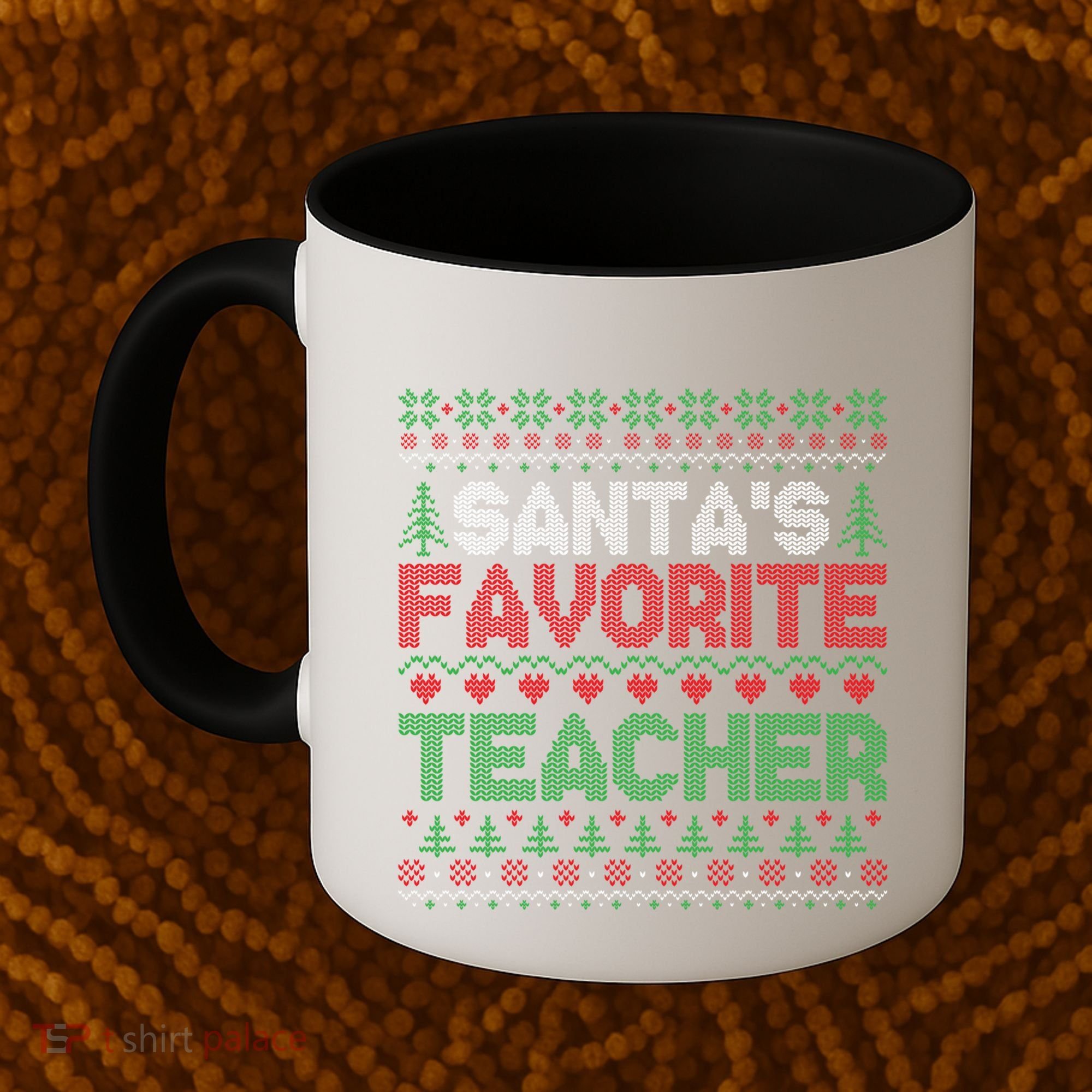 Xmas SantaS Favorite Teacher Funny Ugly Christmas Gift Coffee Mug