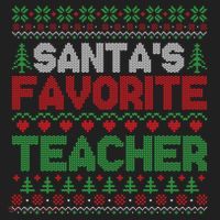 Xmas SantaS Favorite Teacher Funny Ugly Christmas Gift Beanie thumb 2