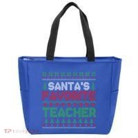 Xmas SantaS Favorite Teacher Funny Ugly Christmas Gift Tote Bag thumb 0
