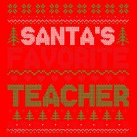 Xmas SantaS Favorite Teacher Funny Ugly Christmas Gift Santa Hat thumb 1