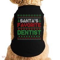 Xmas SantaS Favorite Dentist Funny Ugly Christmas Gift Doggie Tank thumb 0
