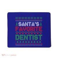 Xmas SantaS Favorite Dentist Funny Ugly Christmas Gift Mousepad thumb 0