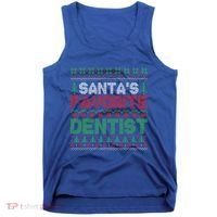 Xmas SantaS Favorite Dentist Funny Ugly Christmas Gift Tank Top thumb 0