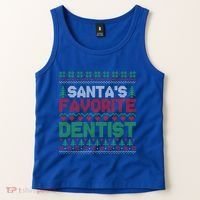 Xmas SantaS Favorite Dentist Funny Ugly Christmas Gift Tank Top thumb 2