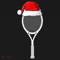 Xmas Santa Hat Tennis Racket Christmas Tennis Cool Gift Women's Hoodie thumb 2