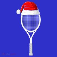 Xmas Santa Hat Tennis Racket Christmas Tennis Cool Gift Mousepad thumb 1