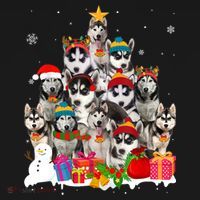 Xmas Siberian Husky Dog Christmas Ornat Tree Christmas Meaningful Gift Women's Hoodie thumb 2