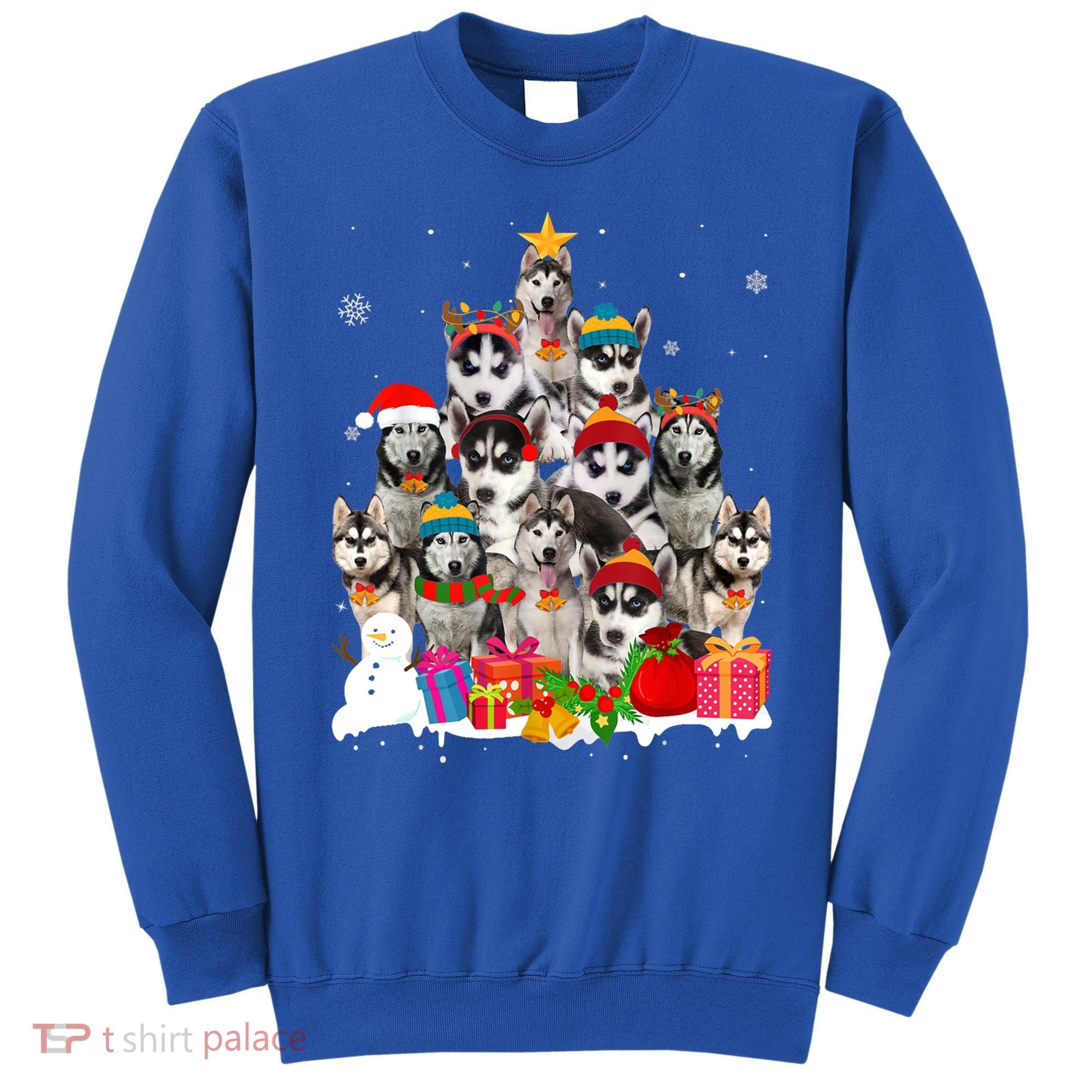 Xmas Siberian Husky Dog Christmas Ornat Tree Christmas Meaningful Gift Sweatshirt