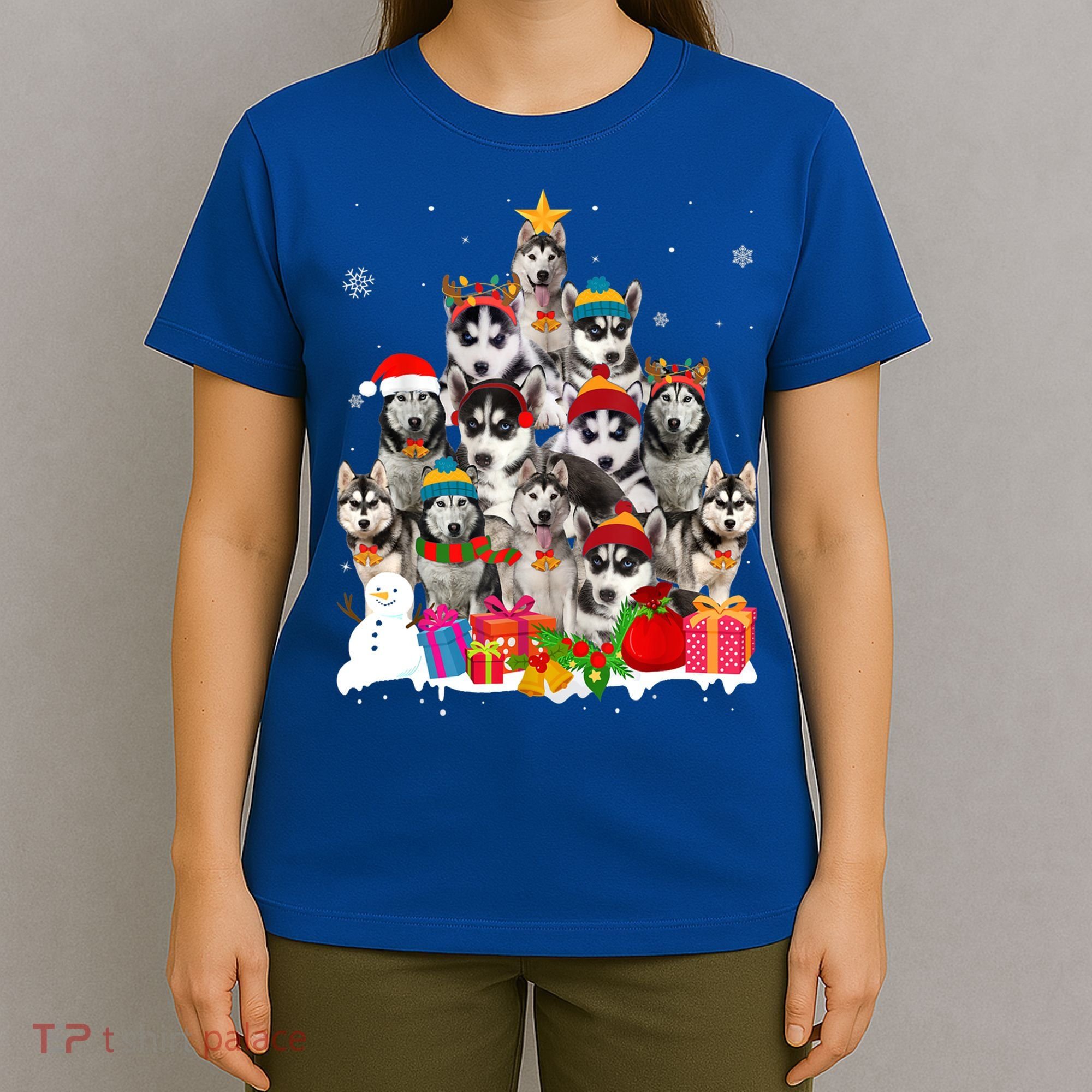 Xmas Siberian Husky Dog Christmas Ornat Tree Christmas Meaningful Gift T-Shirt