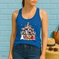 Xmas Siberian Husky Dog Christmas Ornat Tree Christmas Meaningful Gift Women's Tank Top thumb 2