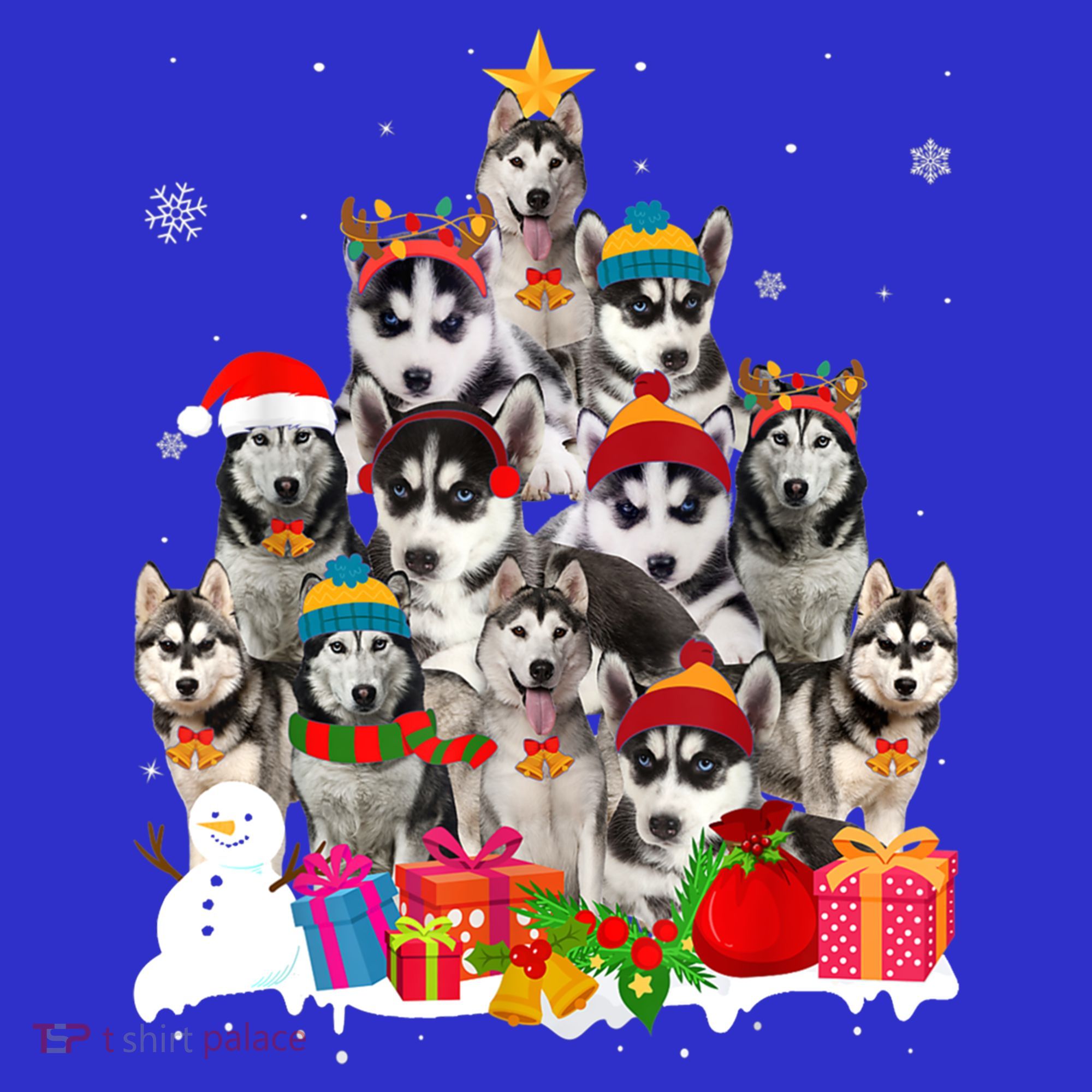 Xmas Siberian Husky Dog Christmas Ornat Tree Christmas Meaningful Gift Women's Tank Top
