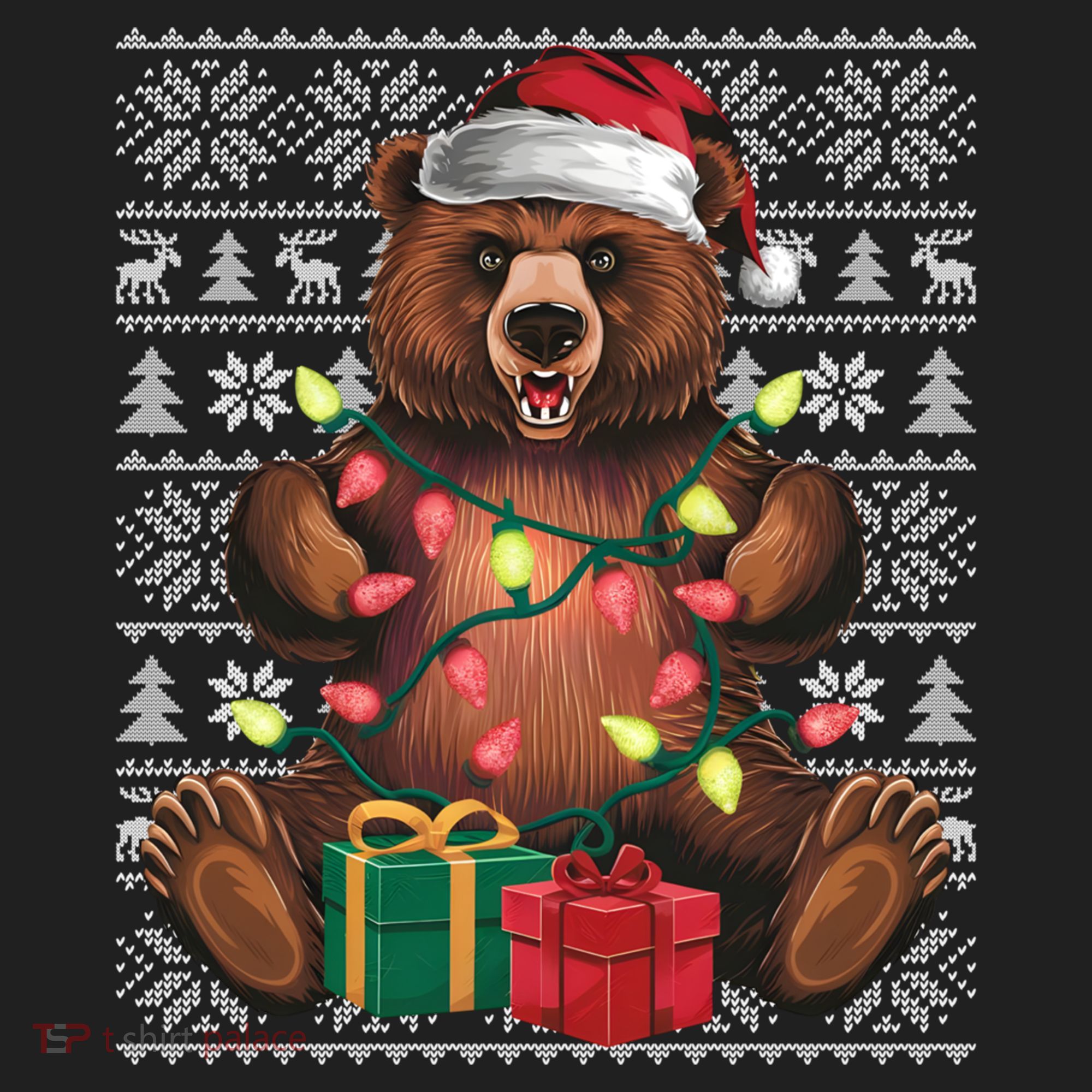 Xmas Style Ugly Santa Hat Grizzly Bear Christmas Gift Hat
