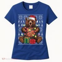 Xmas Style Ugly Santa Hat Grizzly Bear Christmas Gift Women's T-Shirt thumb 0