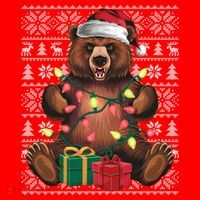 Xmas Style Ugly Santa Hat Grizzly Bear Christmas Gift Santa Hat thumb 1