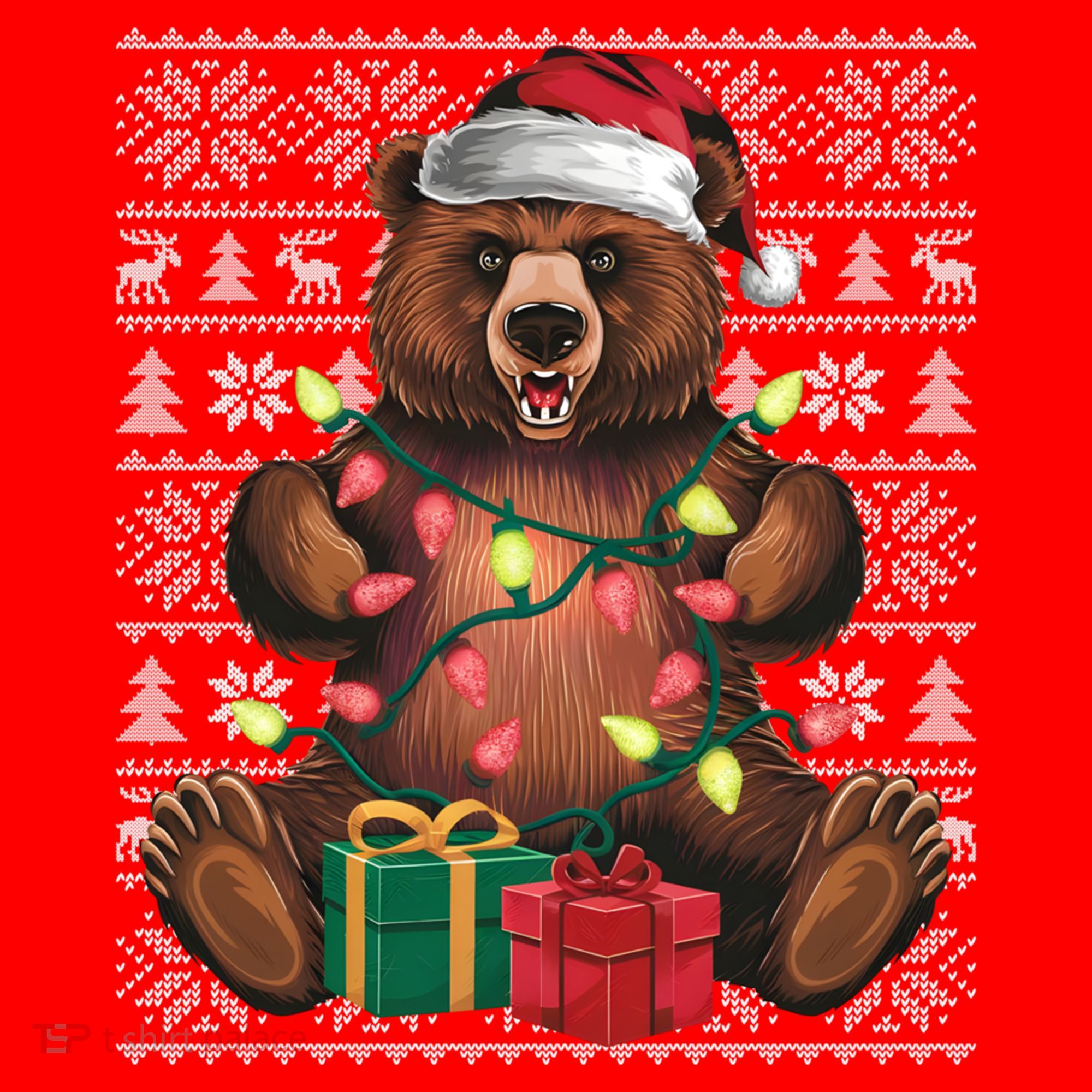 Xmas Style Ugly Santa Hat Grizzly Bear Christmas Gift Santa Hat
