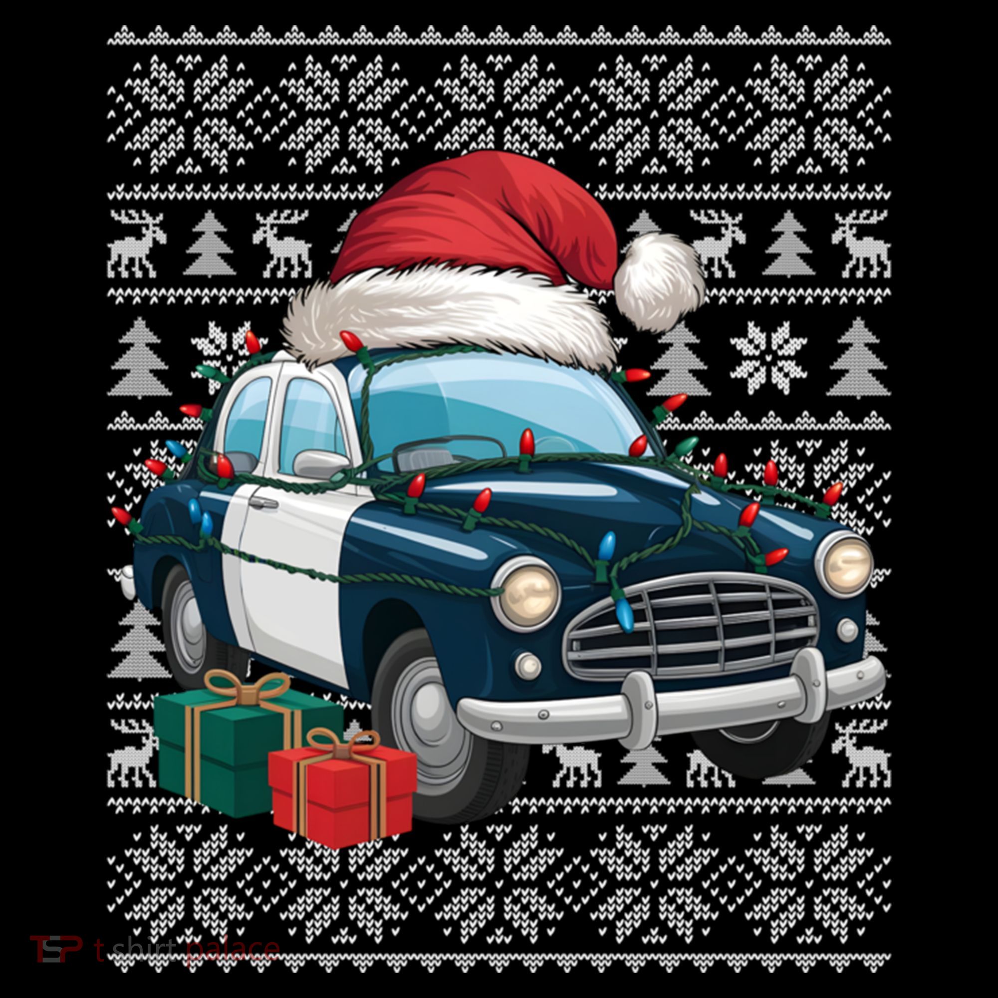 Xmas Style Ugly Santa Hat Police Car Christmas Gift Coffee Mug