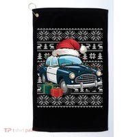 Xmas Style Ugly Santa Hat Police Car Christmas Gift Golf Towel thumb 0