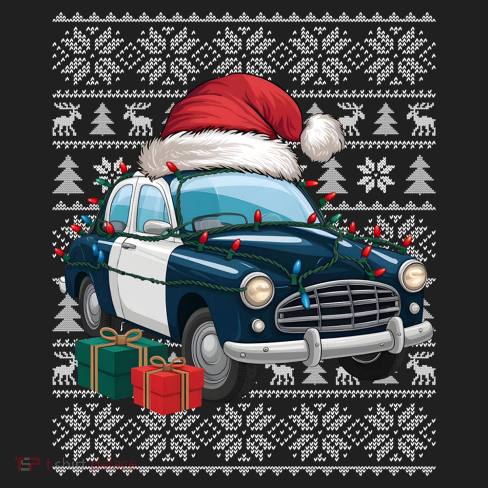 Xmas Style Ugly Santa Hat Police Car Christmas Gift Golf Towel
