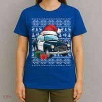 Xmas Style Ugly Santa Hat Police Car Christmas Gift T-Shirt thumb 4