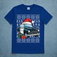Xmas Style Ugly Santa Hat Police Car Christmas Gift T-Shirt thumb 5