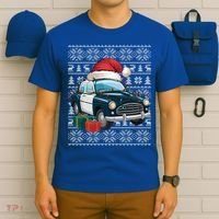 Xmas Style Ugly Santa Hat Police Car Christmas Gift T-Shirt thumb 6