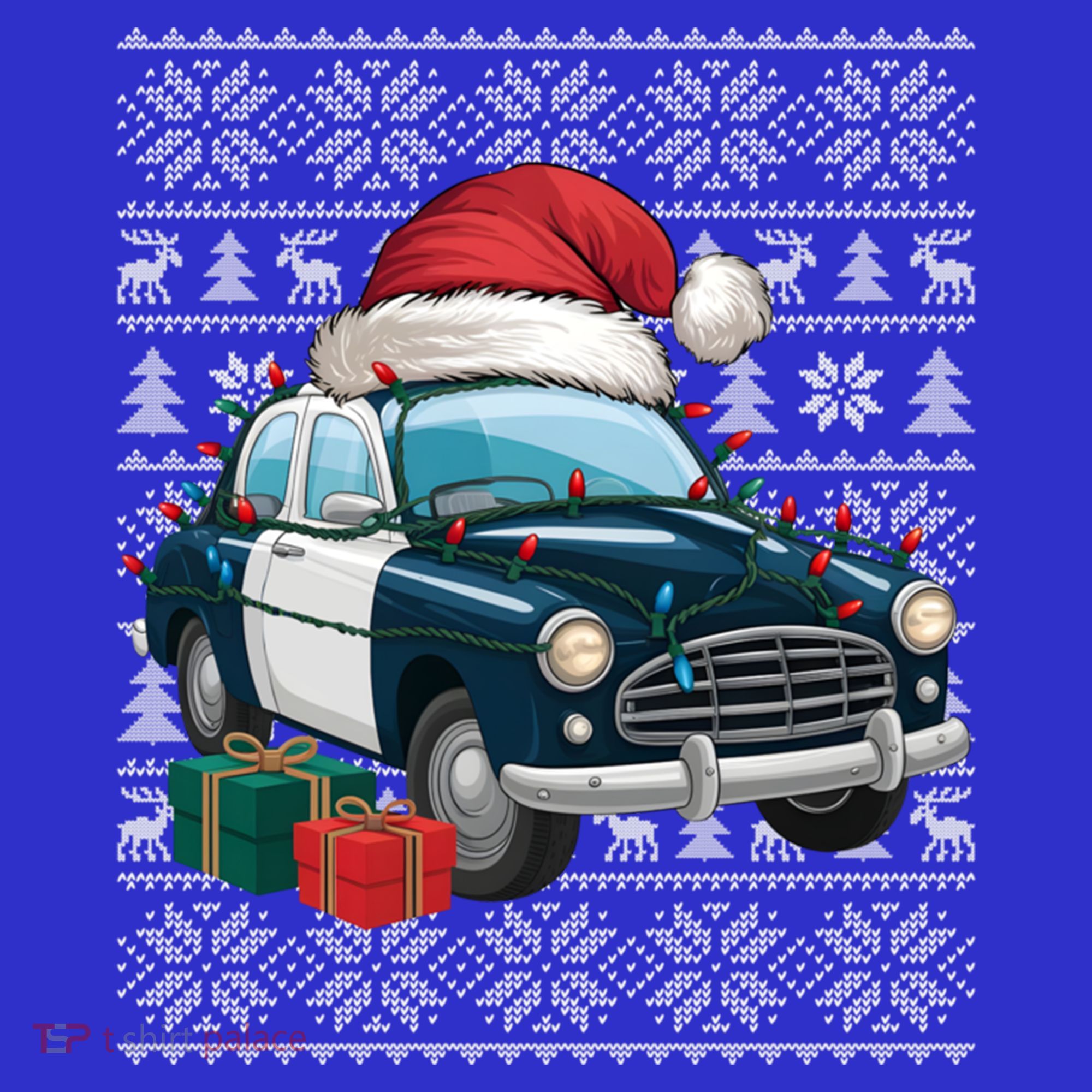 Xmas Style Ugly Santa Hat Police Car Christmas Gift Baby Bodysuit
