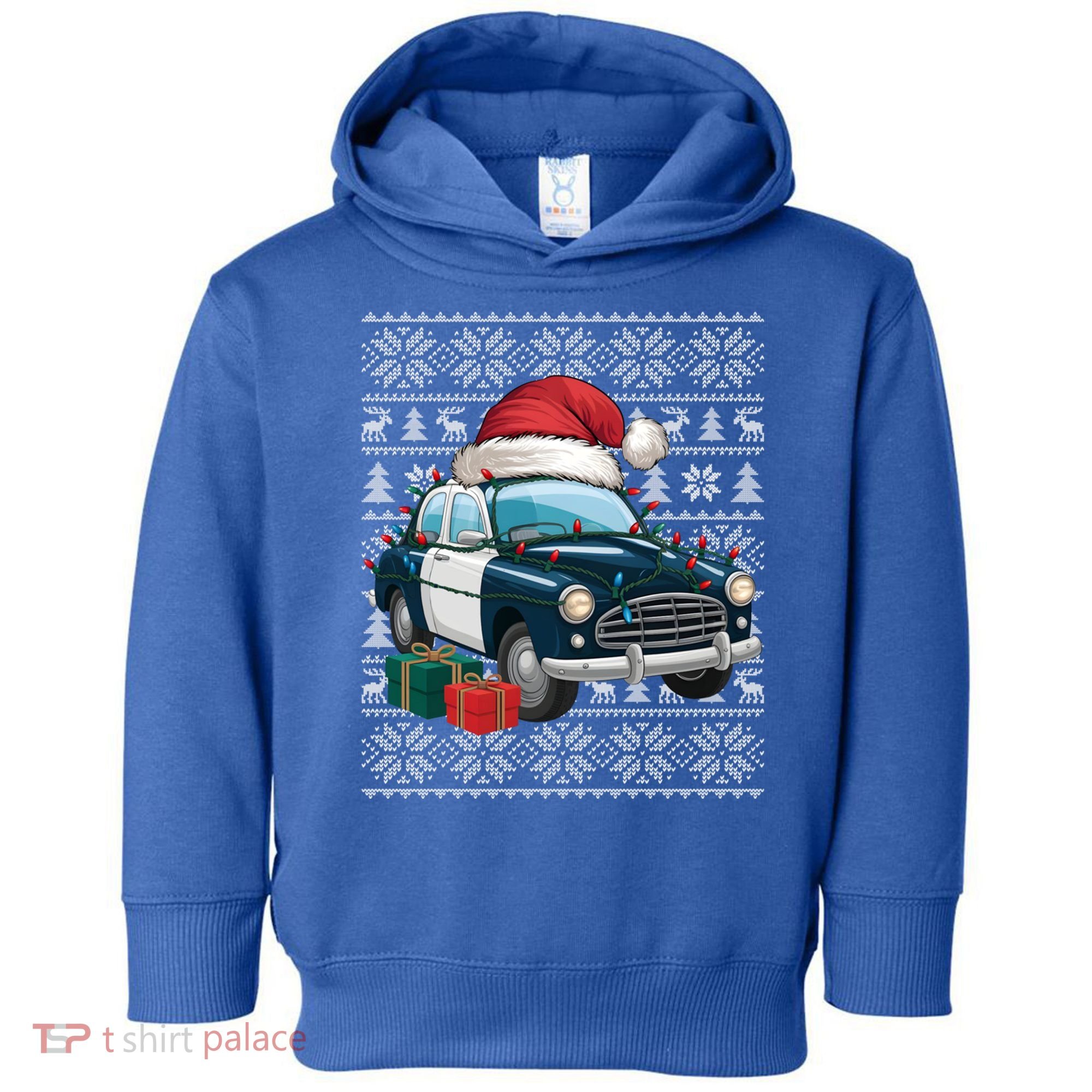Xmas Style Ugly Santa Hat Police Car Christmas Gift Toddler Hoodie