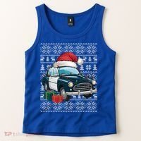 Xmas Style Ugly Santa Hat Police Car Christmas Gift Tank Top thumb 2