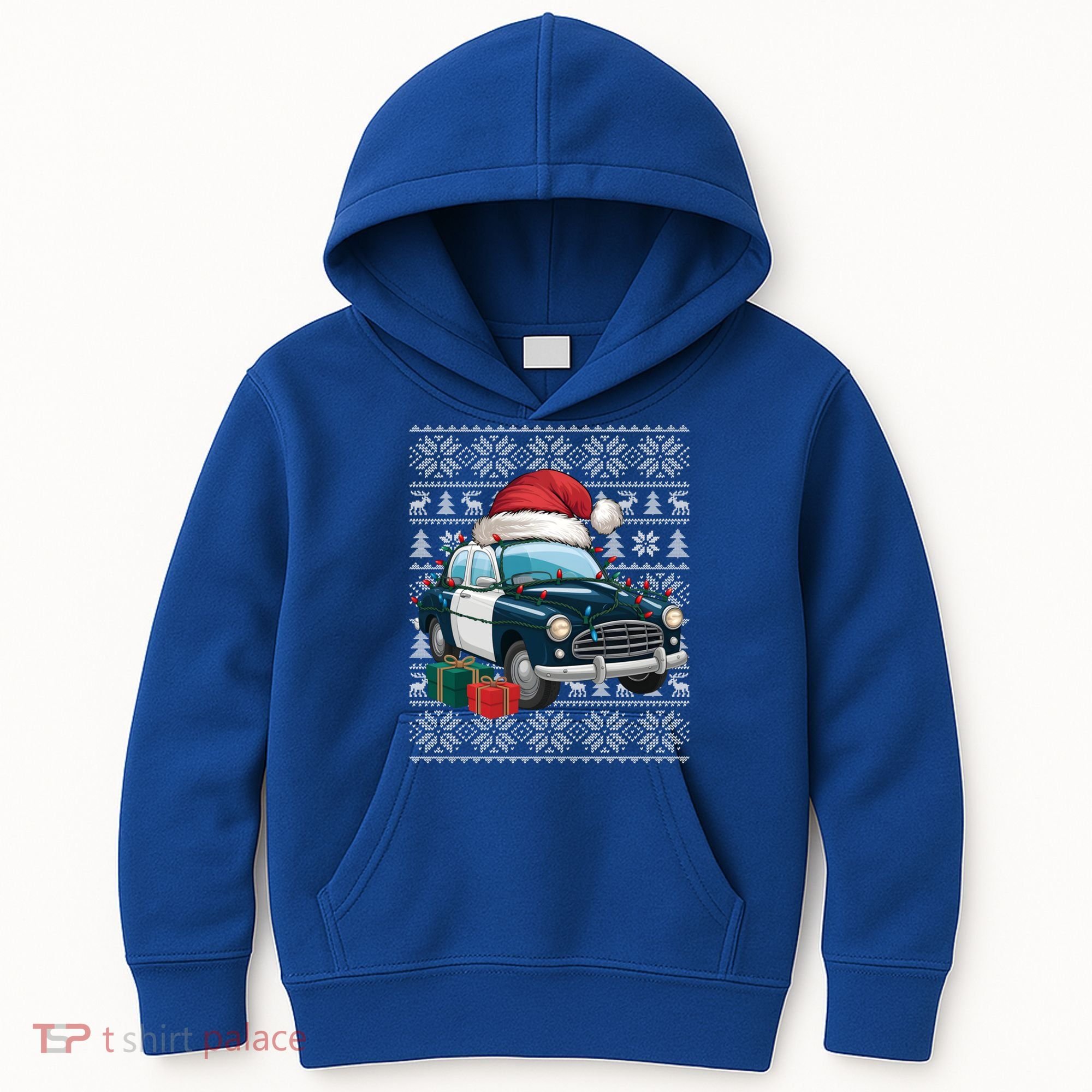 Xmas Style Ugly Santa Hat Police Car Christmas Gift Kids Hoodie