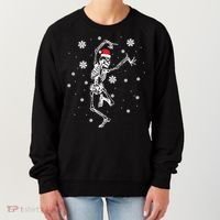 Xmas Tree Christmas Lights Christmas Skeleton Dancing Meaningful Gift Women's Sweatshirt thumb 0