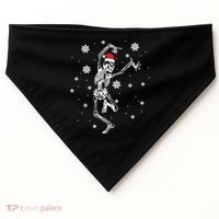 Xmas Tree Christmas Lights Christmas Skeleton Dancing Meaningful Gift USA-Made Doggie Bandana thumb 0