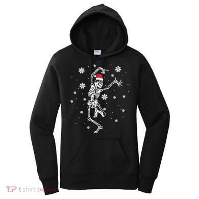 Xmas Tree Christmas Lights Christmas Skeleton Dancing Meaningful Gift Women's Hoodie