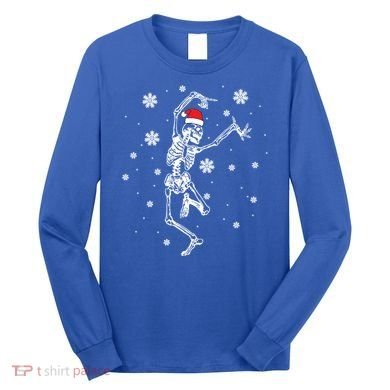 Xmas Tree Christmas Lights Christmas Skeleton Dancing Meaningful Gift Long Sleeve Shirt