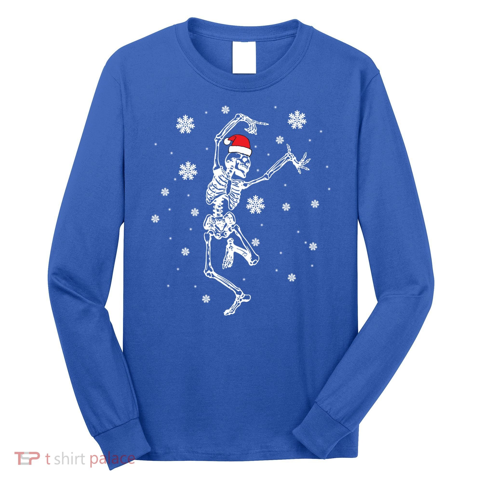 Xmas Tree Christmas Lights Christmas Skeleton Dancing Meaningful Gift Long Sleeve Shirt