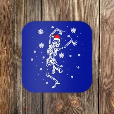 Xmas Tree Christmas Lights Christmas Skeleton Dancing Meaningful Gift Coaster
