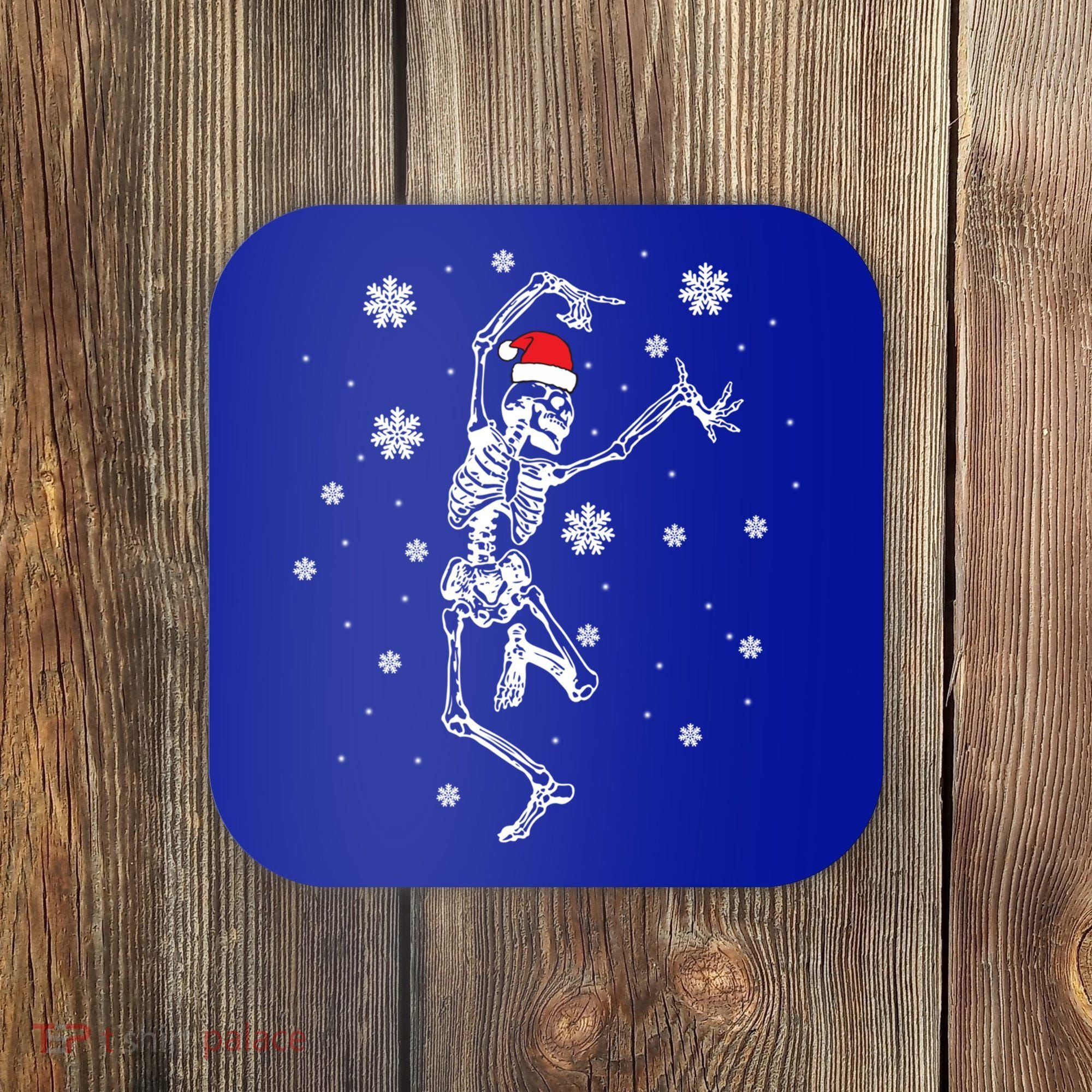 Xmas Tree Christmas Lights Christmas Skeleton Dancing Meaningful Gift Coaster