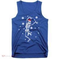 Xmas Tree Christmas Lights Christmas Skeleton Dancing Meaningful Gift Tank Top thumb 0