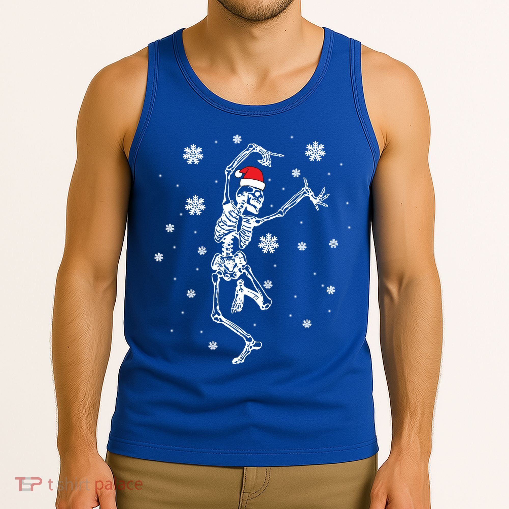 Xmas Tree Christmas Lights Christmas Skeleton Dancing Meaningful Gift Tank Top
