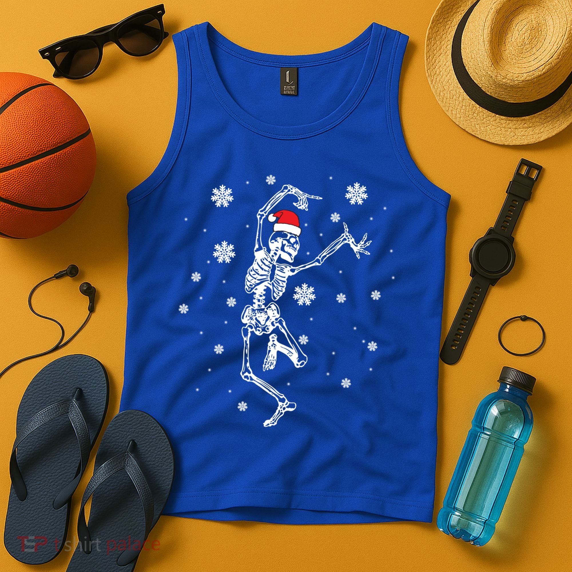 Xmas Tree Christmas Lights Christmas Skeleton Dancing Meaningful Gift Tank Top