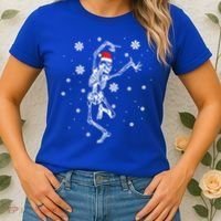 Xmas Tree Christmas Lights Christmas Skeleton Dancing Meaningful Gift Women's T-Shirt thumb 2