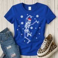 Xmas Tree Christmas Lights Christmas Skeleton Dancing Meaningful Gift Women's T-Shirt thumb 3