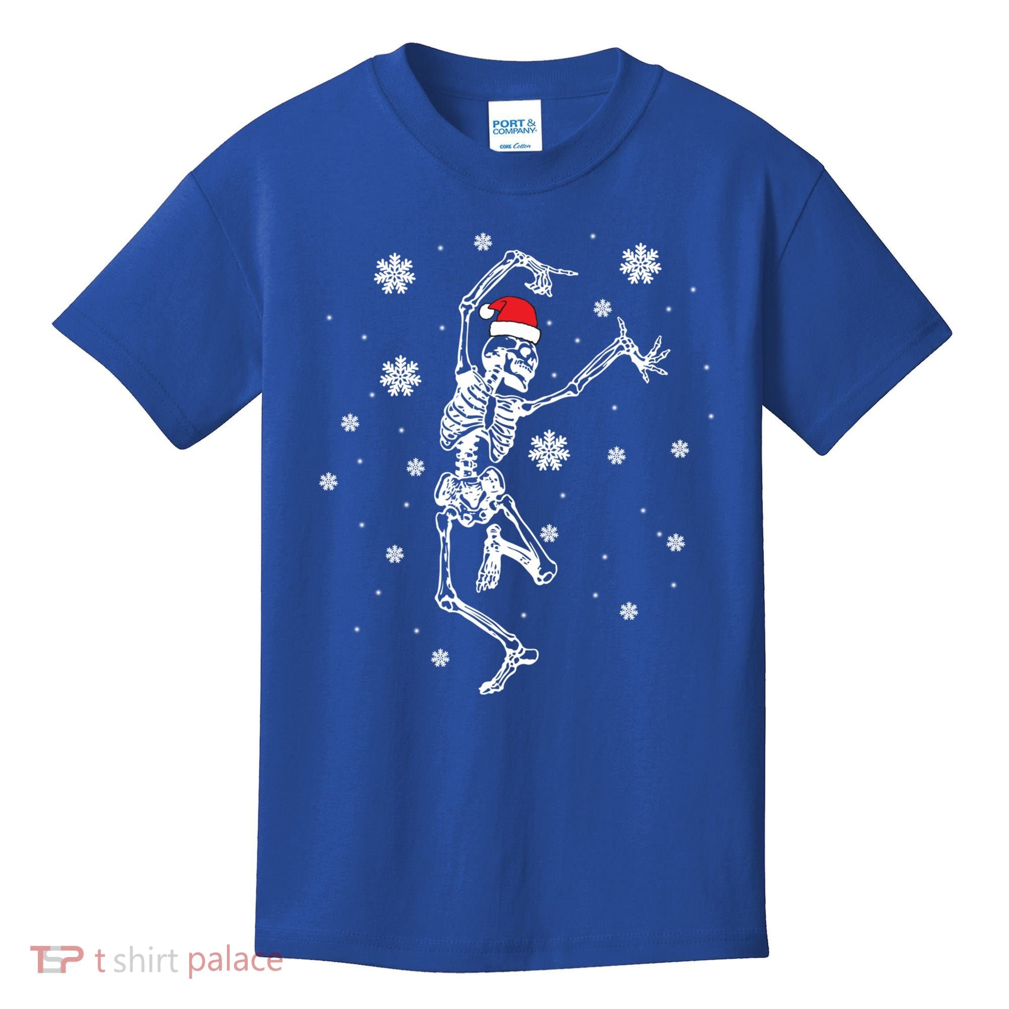 Xmas Tree Christmas Lights Christmas Skeleton Dancing Meaningful Gift Kids T-Shirt
