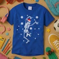 Xmas Tree Christmas Lights Christmas Skeleton Dancing Meaningful Gift Kids T-Shirt thumb 3