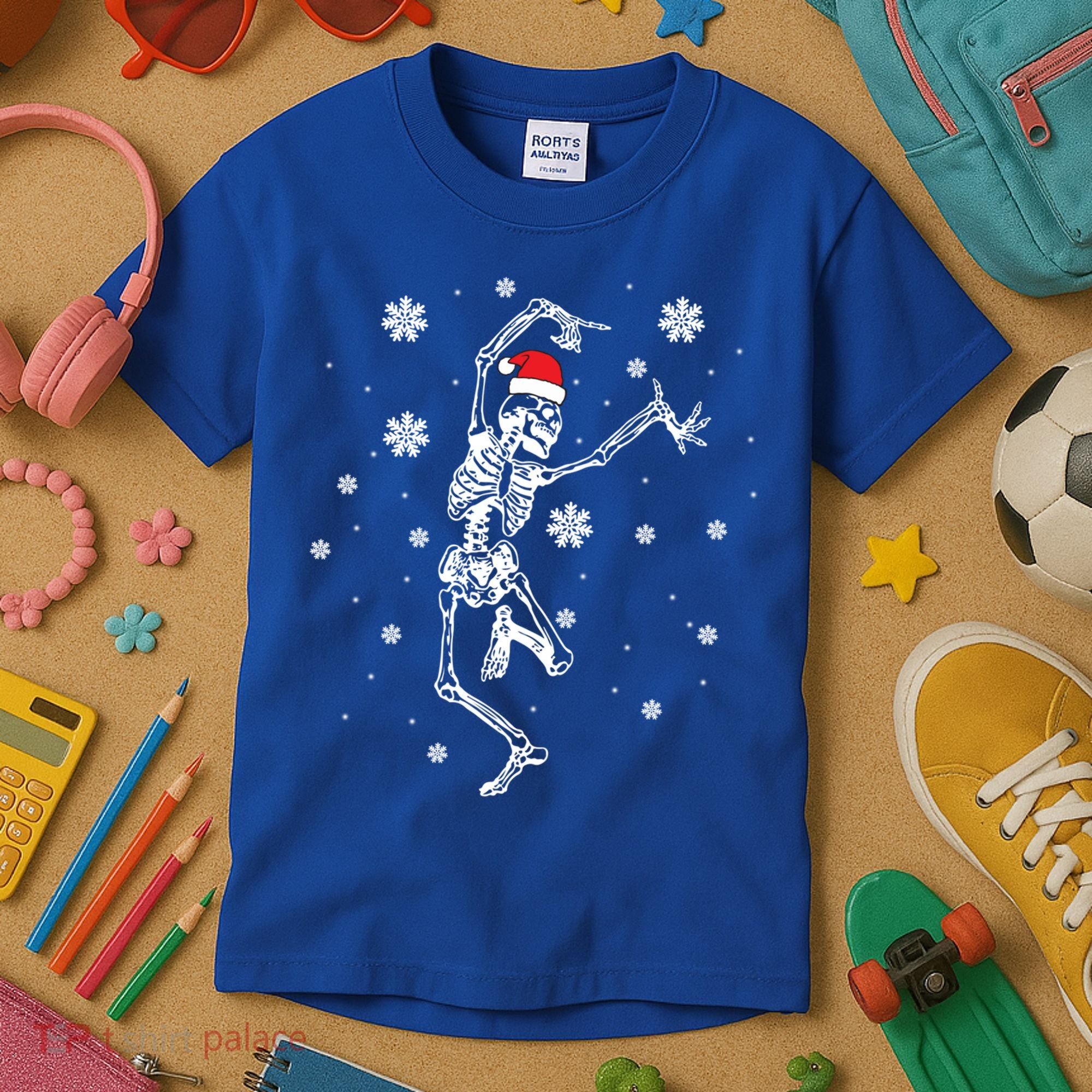 Xmas Tree Christmas Lights Christmas Skeleton Dancing Meaningful Gift Kids T-Shirt