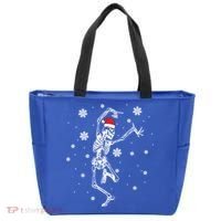 Xmas Tree Christmas Lights Christmas Skeleton Dancing Meaningful Gift Tote Bag thumb 0