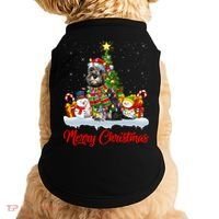 Xmas Tree Lighting Santa Miniature Schnauzer Dog Christmas Gift Doggie Tank thumb 0