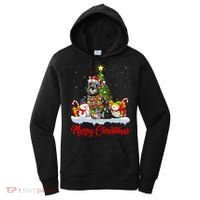 Xmas Tree Lighting Santa Miniature Schnauzer Dog Christmas Gift Women's Hoodie thumb 0