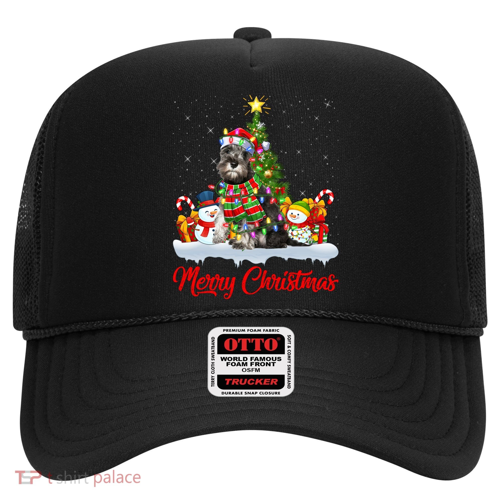 Xmas Tree Lighting Santa Miniature Schnauzer Dog Christmas Gift Hat