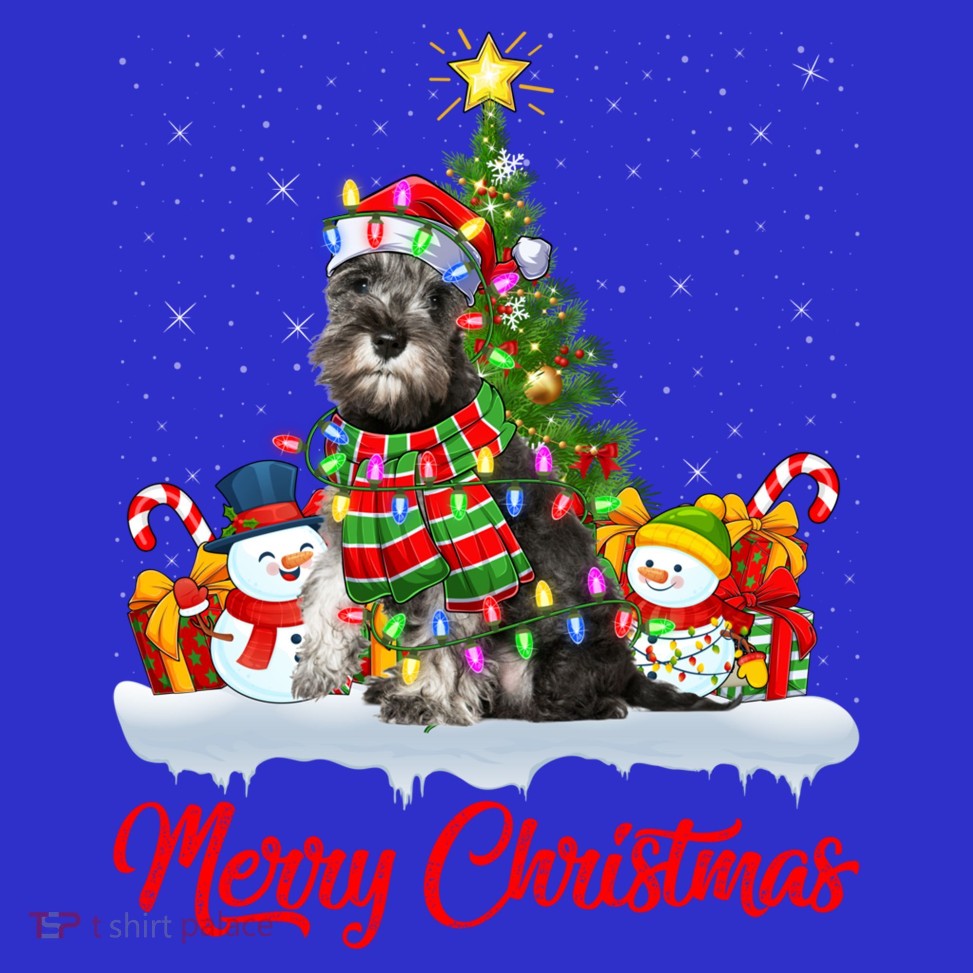 Xmas Tree Lighting Santa Miniature Schnauzer Dog Christmas Gift Sweatshirt